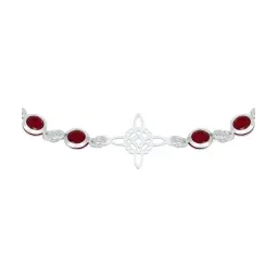 Pulsera Plata 925 Nudo Bruja Celta Zirconias Rojas - Imagen 4
