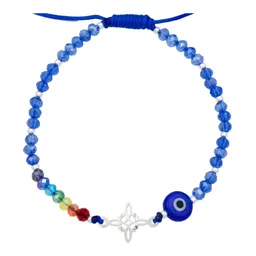 Pulsera Plata .925 Nudo Bruja con 7 Chakras y Ojo Turco Ajustable - Imagen 3