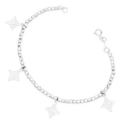 Pulsera Plata .925 Nudo Bruja con Bola Facetada 19cm - Imagen 1