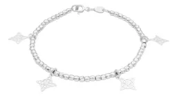Pulsera Plata .925 Nudo Bruja con Bola Facetada 19cm - Imagen 2