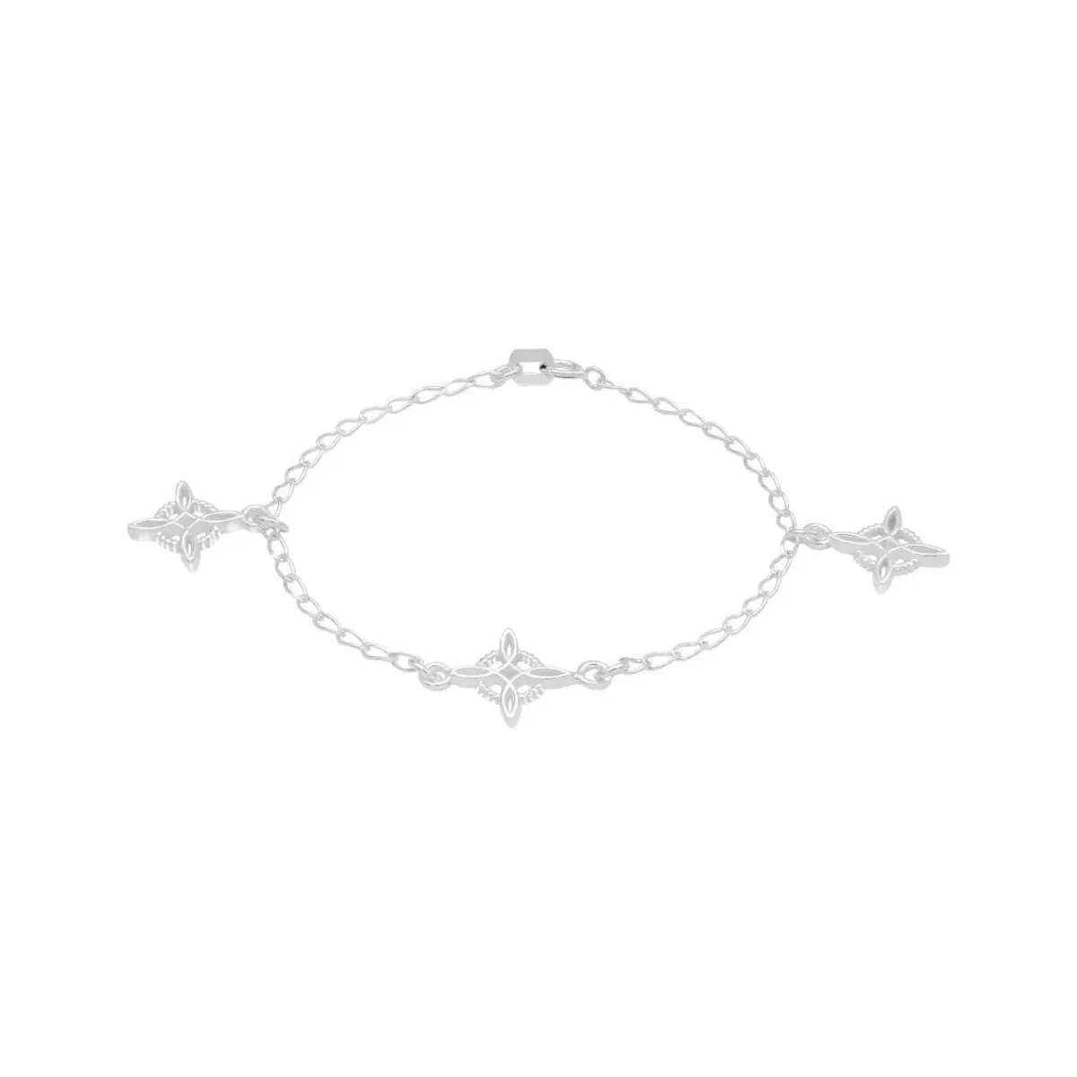 Pulsera Plata 925 Nudo de Bruja con Colgantes - Imagen 3
