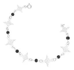 Pulsera Plata 925 Nudo Bruja con Cristal Negro - Imagen 1