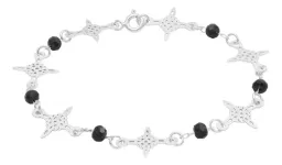 Pulsera Plata 925 Nudo Bruja con Cristal Negro - Imagen 3