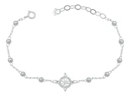 Pulsera Plata 925 Nudo de Bruja con Zirconia Ajustable Solitario - Imagen 1