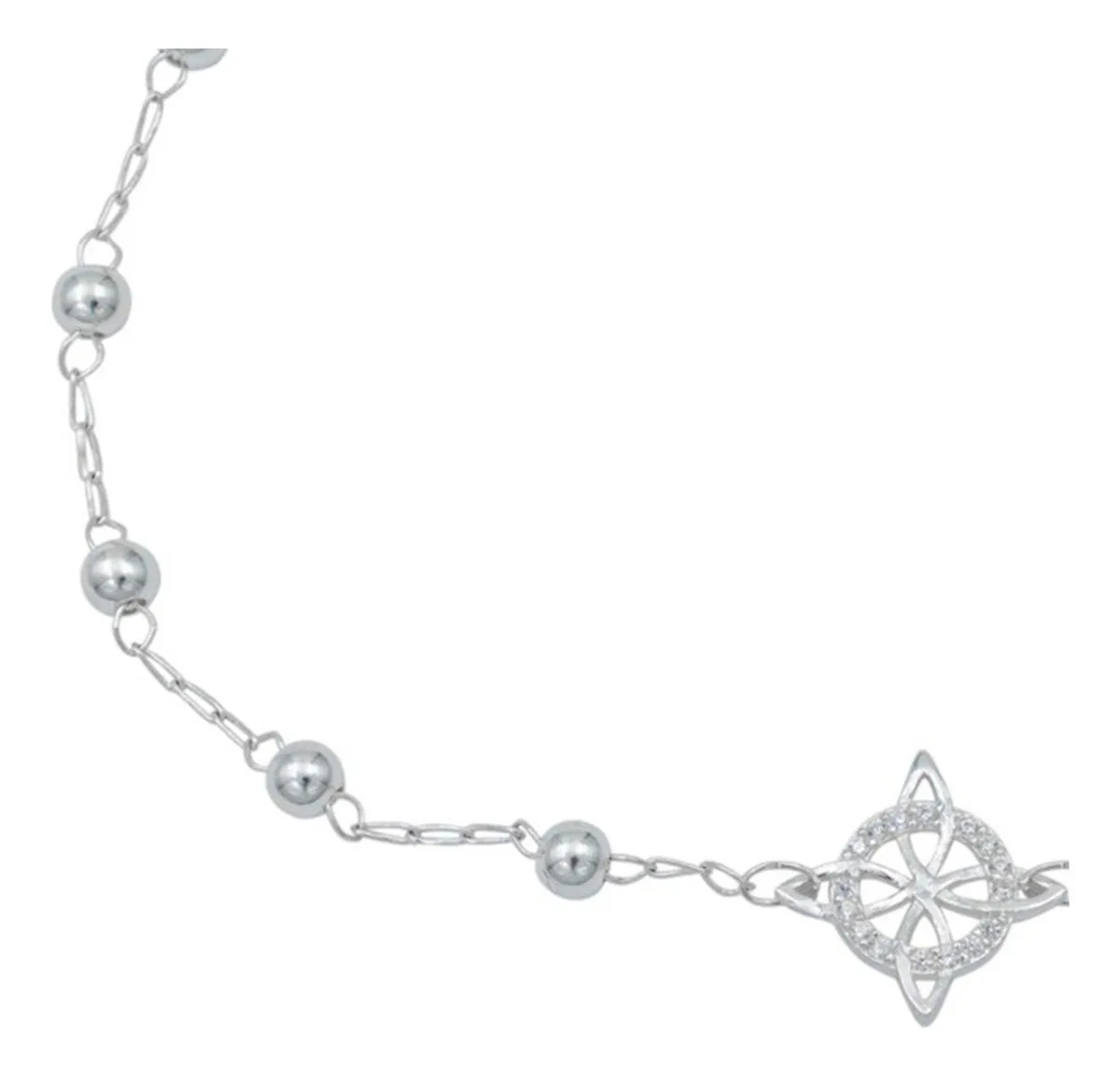 Pulsera Plata 925 Nudo de Bruja con Zirconia Ajustable - Imagen 1