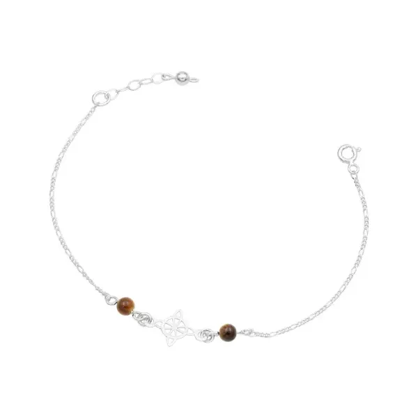 Pulsera de plata .925 cafe Nudo Bruja ajustable — Joyaris