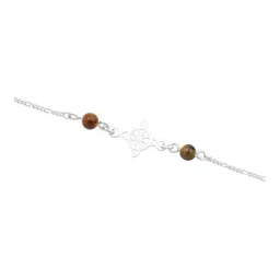 Pulsera Plata 925 Nudo Bruja con Cordón Ajustable Café - Imagen 2