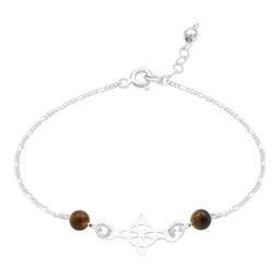 Pulsera Plata 925 Nudo Bruja con Cordón Ajustable Café - Imagen 3