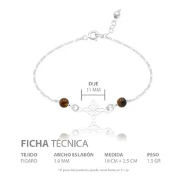 Pulsera Plata 925 Nudo Bruja con Cordón Ajustable Café - Imagen 4
