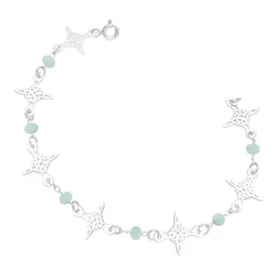 Pulsera Plata 925 Nudo Bruja con Cristal Celeste - Imagen 1