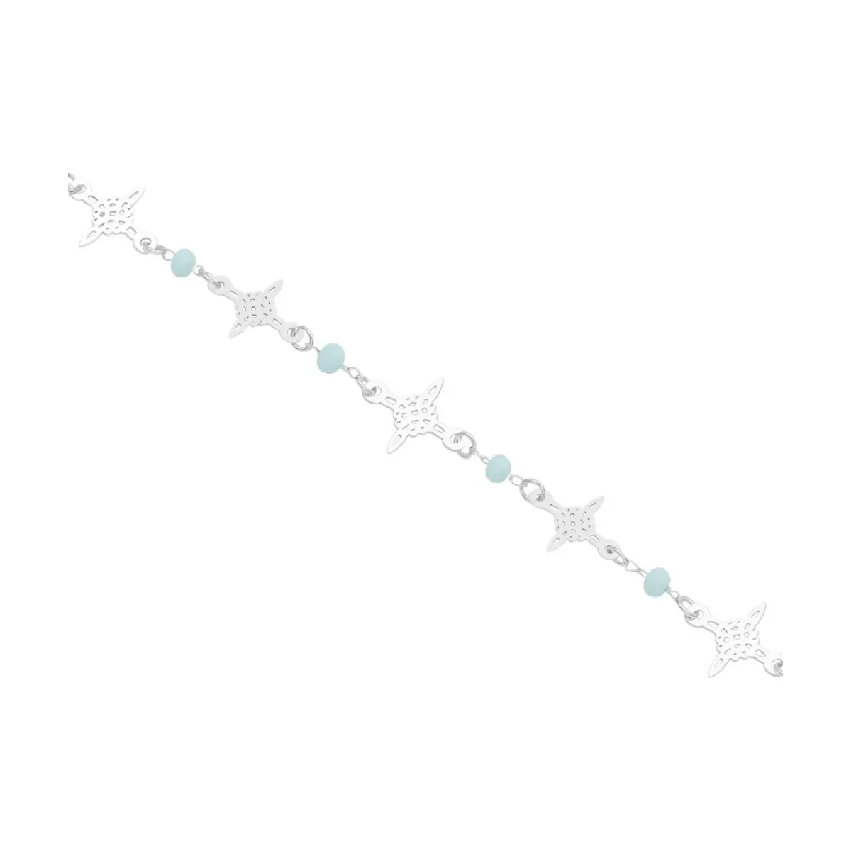Pulsera Plata 925 Nudo Bruja con Cristal Celeste - Imagen 2