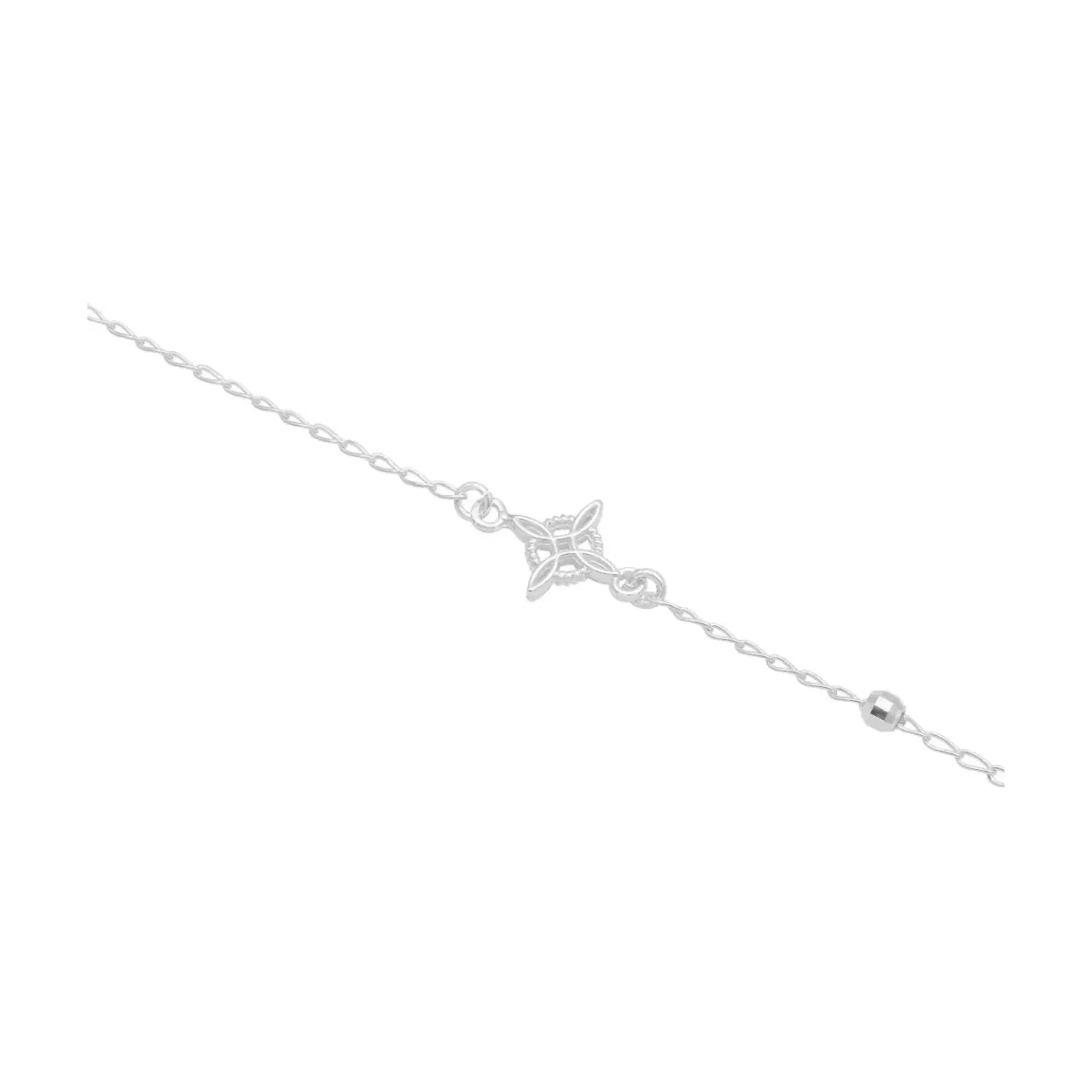 Pulsera de Plata 925 Nudo de Bruja con Cristal Negro Artesanal - Imagen 2
