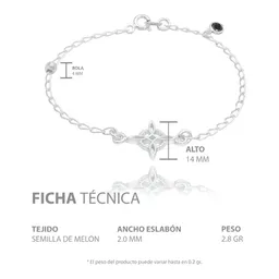 Pulsera de Plata 925 Nudo de Bruja con Cristal Negro Artesanal - Imagen 5