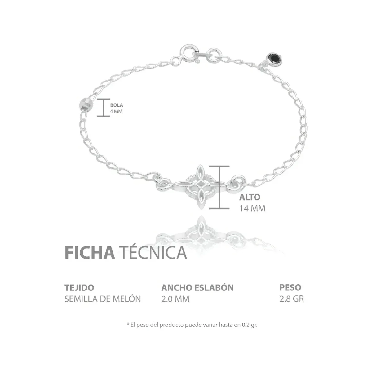 Pulsera de Plata 925 Nudo de Bruja con Cristal Negro Artesanal - Imagen 5