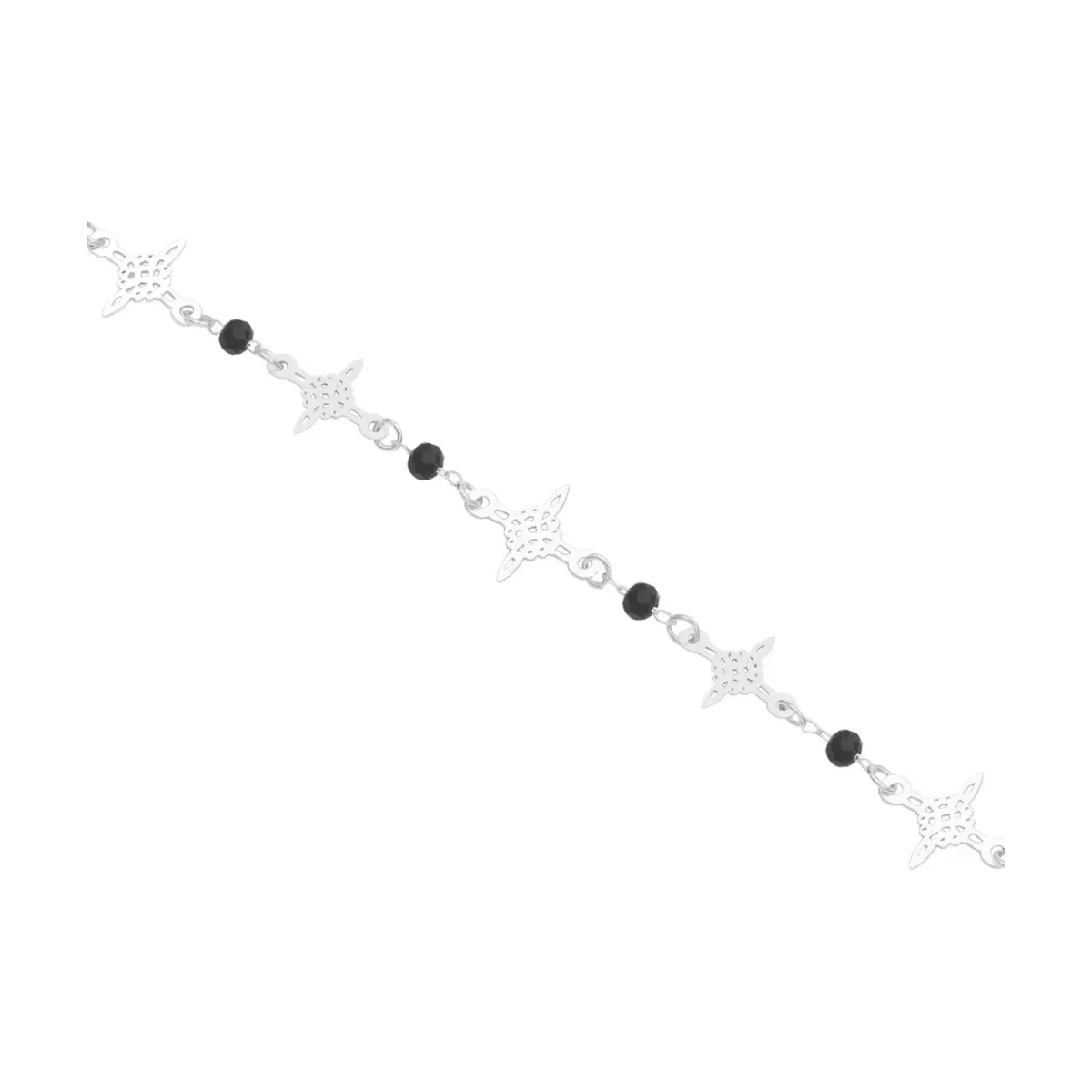 Pulsera Plata 925 Nudo Bruja con Cristal Negro - Imagen 2