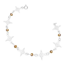 Pulsera Plata 925 Nudo de Bruja con Cristales Color Café - Imagen 1
