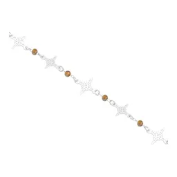 Pulsera Plata 925 Nudo de Bruja con Cristales Color Café - Imagen 2