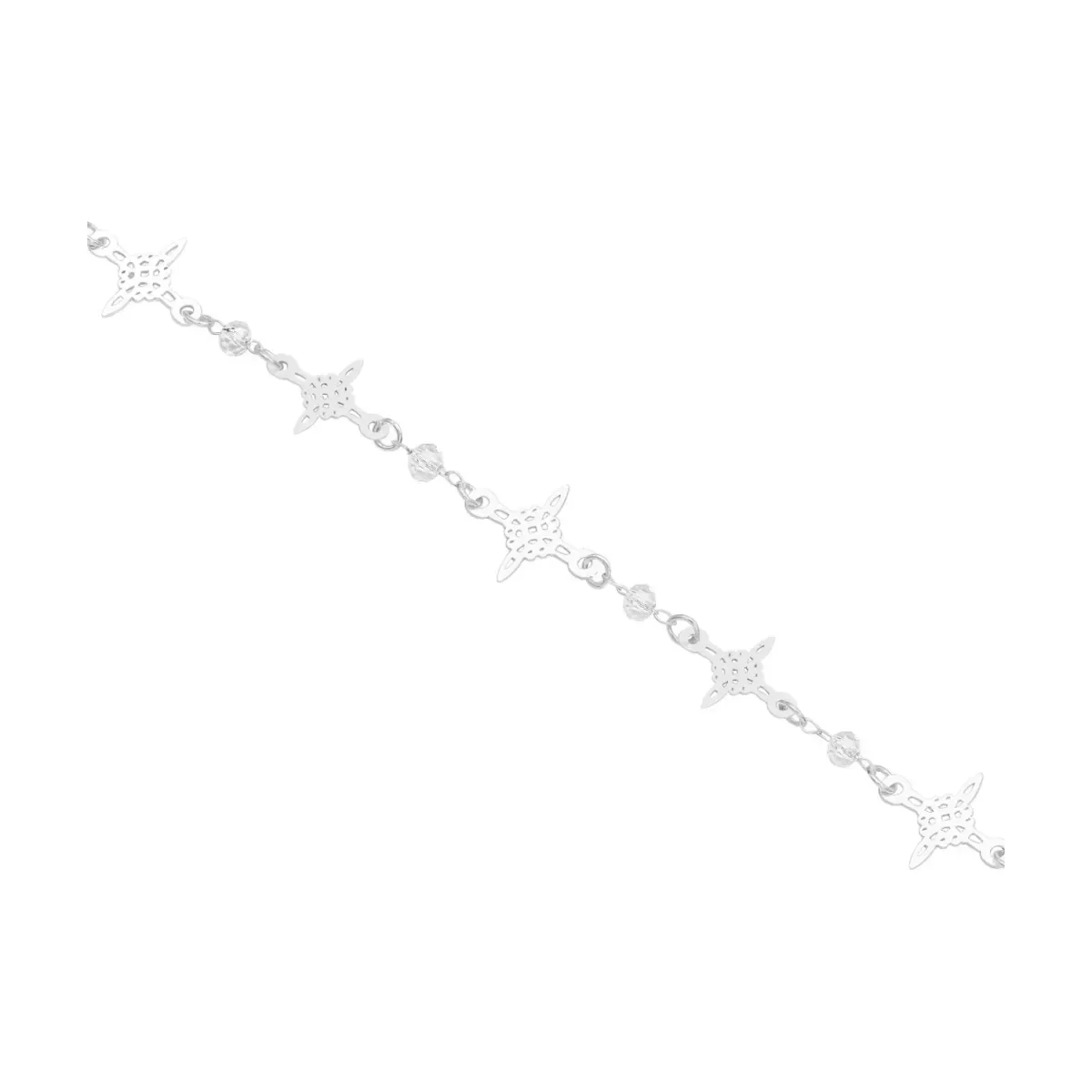 Pulsera de Plata 925 Nudo de Bruja con Cristales 19cm Mujer - Imagen 2