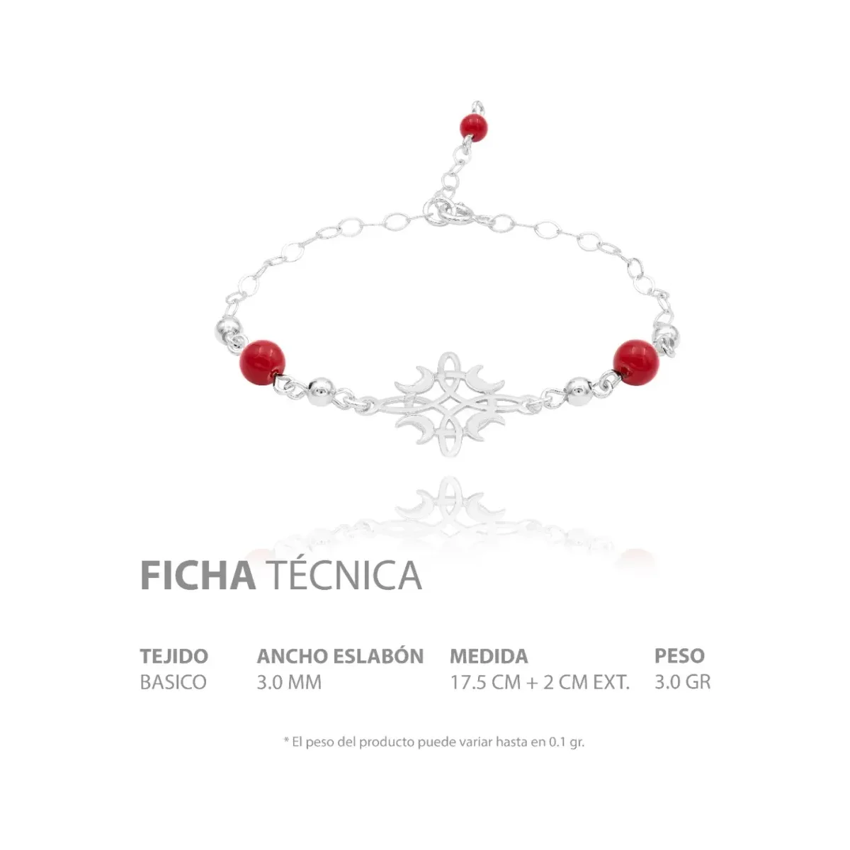 Pulsera Plata 925 Nudo Bruja Fases Luna con Hilo Rojo Ajustable - Imagen 6