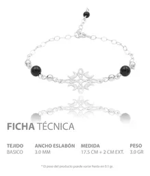 Pulsera Plata 925 Nudo Bruja Fases Lunares Ajustable Cordón Negro - Imagen 6