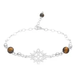 Pulsera Plata 925 Nudo de Bruja Fases Lunares Ajustable - Imagen 1