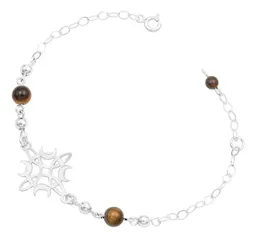 Pulsera Plata 925 Nudo de Bruja Fases Lunares Ajustable - Imagen 2