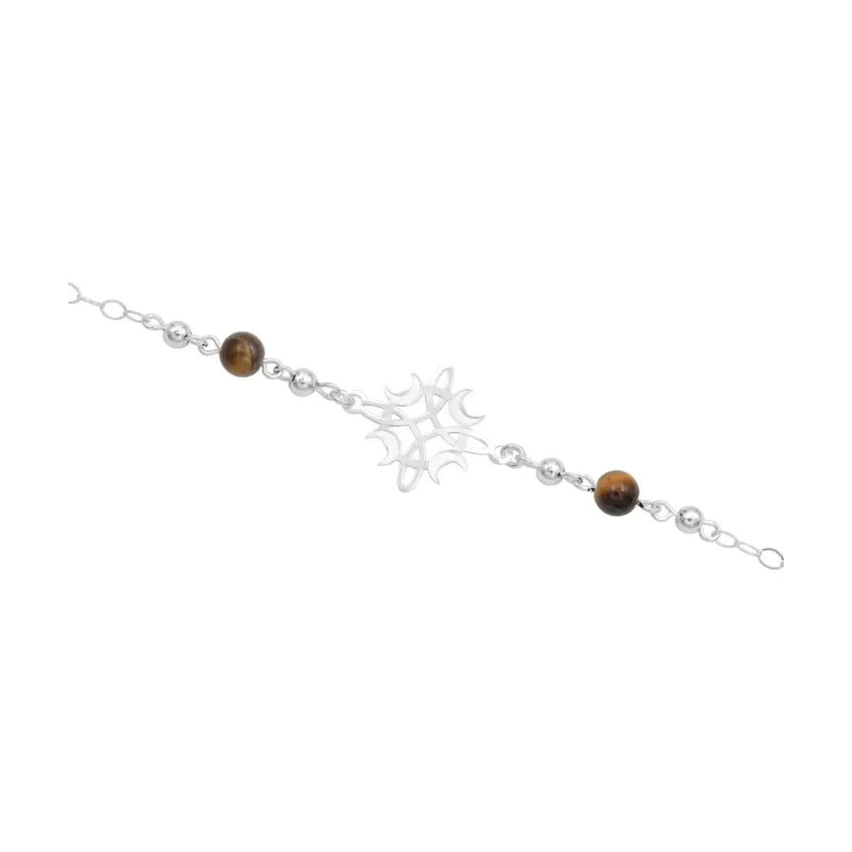Pulsera Plata 925 Nudo de Bruja Fases Lunares Ajustable - Imagen 3