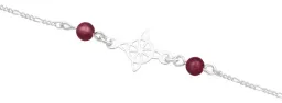 Pulsera Plata 925 Nudo Bruja Cadena Figaro Bolas Vino Ajustable - Imagen 2