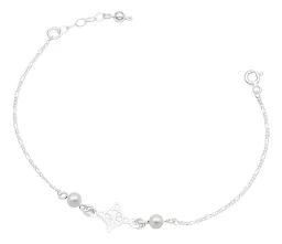 Pulsera Plata 925 Nudo de Bruja con Cadena Figaro Ajustable - Imagen 1