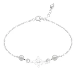 Pulsera Plata 925 Nudo de Bruja con Cadena Figaro Ajustable - Imagen 3