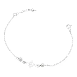 Pulsera Plata 925 Nudo de Bruja con Cadena Figaro Ajustable - Imagen 1