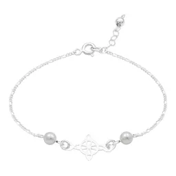 Pulsera Plata 925 Nudo de Bruja con Cadena Figaro Ajustable - Imagen 3