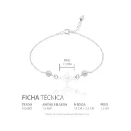 Pulsera Plata 925 Nudo de Bruja con Cadena Figaro Ajustable - Imagen 4