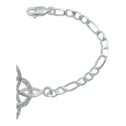 Pulsera Nudo de Bruja Plata 925 Cadena Figaro Ajustable para Mujer - Imagen 3