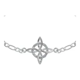 Pulsera Nudo de Bruja Plata 925 Cadena Figaro Ajustable para Mujer - Imagen 4