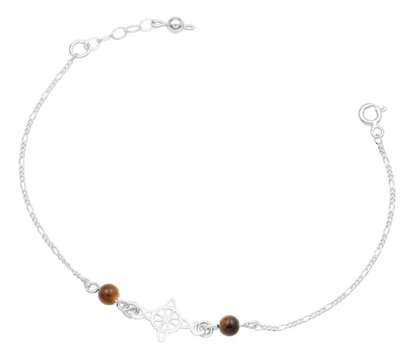 Pulsera de plata .925 cafe Nudo Bruja ajustable — Joyaris