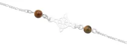 Pulsera Plata 925 Nudo Bruja con Cordón Ajustable Café - Imagen 2