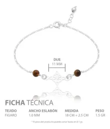 Pulsera Plata 925 Nudo Bruja con Cordón Ajustable Café - Imagen 4