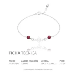 Pulsera Plata 925 Nudo Bruja Cadena Figaro Bolas Vino Ajustable - Imagen 6