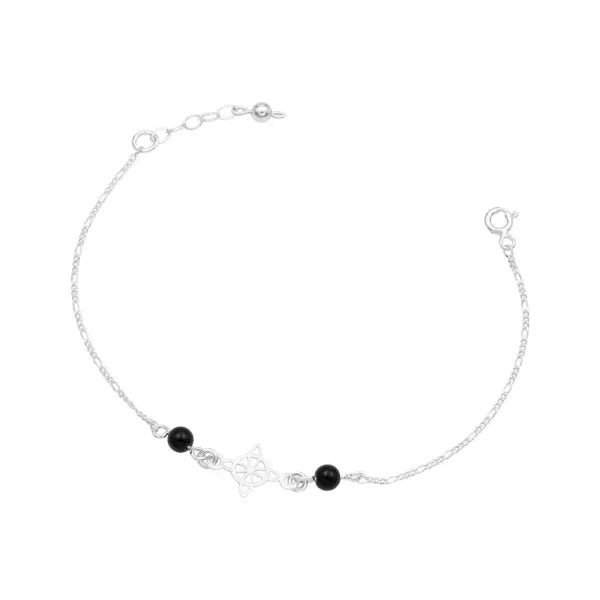 Pulsera de plata .925 negro Nudo Bruja Figaro ajustable — Joyaris