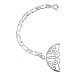 Pulsera Plata 925 Medalla Nudo Bruja Cadena Figaro 18cm - Imagen 2