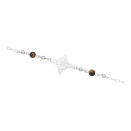 Pulsera Plata 925 Nudo de Bruja Láser con Bolas y Cordón Ajustable - Imagen 3