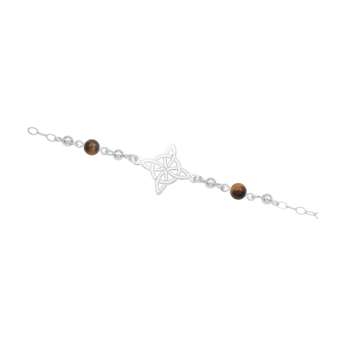 Pulsera Plata 925 Nudo de Bruja Láser con Bolas y Cordón Ajustable - Imagen 3