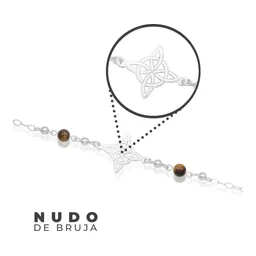 Pulsera Plata 925 Nudo de Bruja Láser con Bolas y Cordón Ajustable - Imagen 5