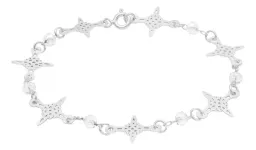Pulsera de Plata 925 Nudo de Bruja con Cristales 19cm Mujer - Imagen 3
