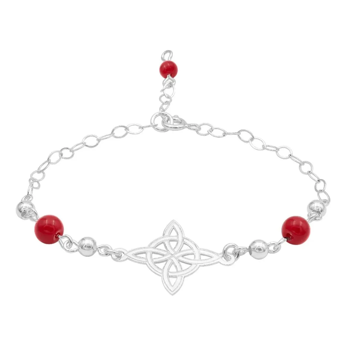 Pulsera Plata .925 Nudo de Bruja Láser, diseño artesanal con hilo rojo ajustable, talismán protección energética con signific