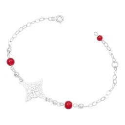 Pulsera Plata 925 Nudo de Bruja Láser Hilo Rojo Ajustable - Imagen 2