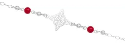 Pulsera Plata 925 Nudo de Bruja Láser Hilo Rojo Ajustable - Imagen 3