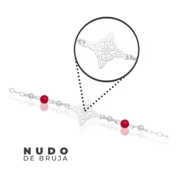Pulsera Plata 925 Nudo de Bruja Láser Hilo Rojo Ajustable - Imagen 4