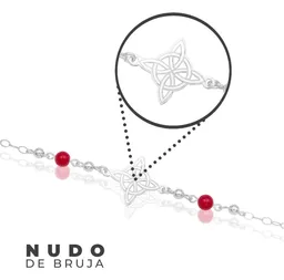 Pulsera Plata 925 Nudo de Bruja Láser Hilo Rojo Ajustable - Imagen 4